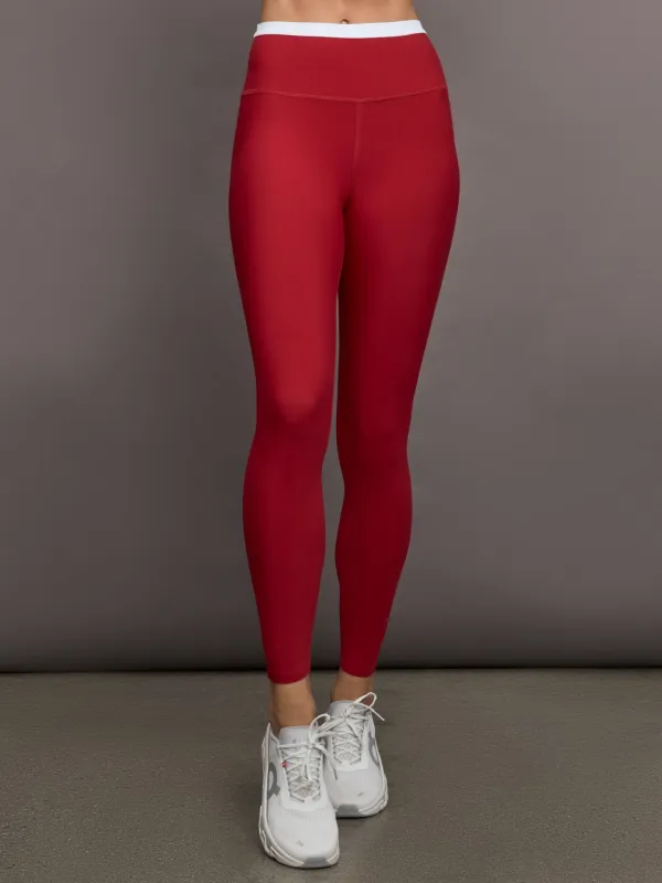 Contrast Waistband Legging in Melt - Cherry Red/White sold by Carbon38
