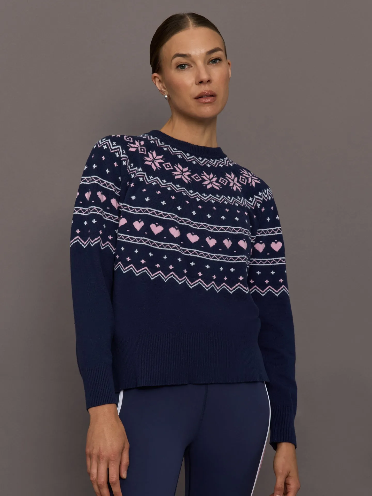 Elizabeth Sweater - Snowy Peaks Fairisle sold by Carbon38