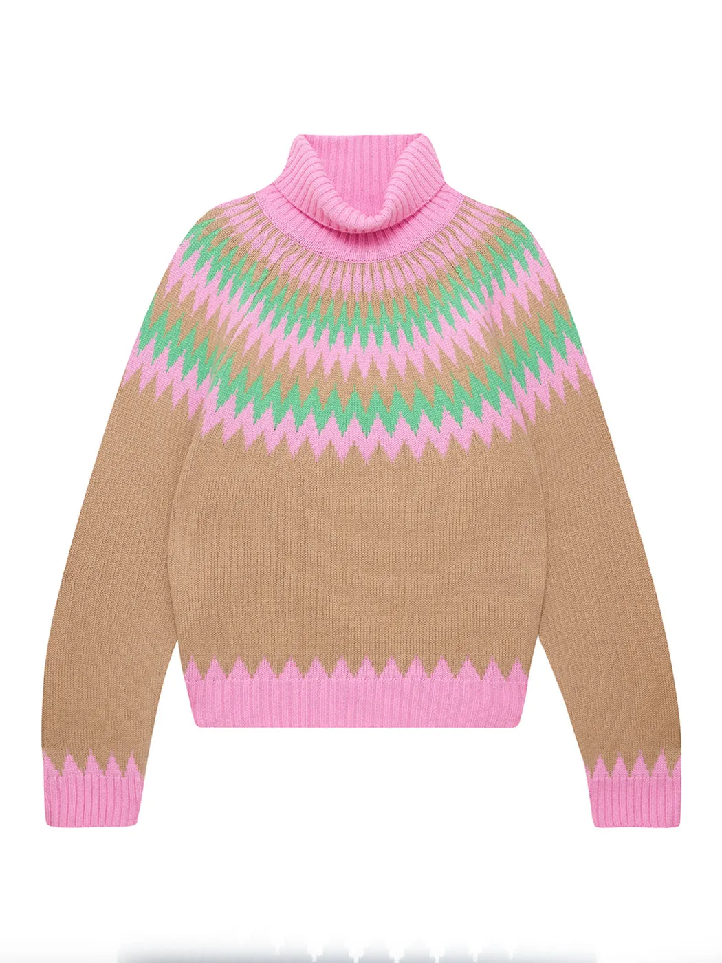 Nordic Yoke Roll Collar - Cinderella/Pink/Hazelnut/Emerald sold by Carbon38