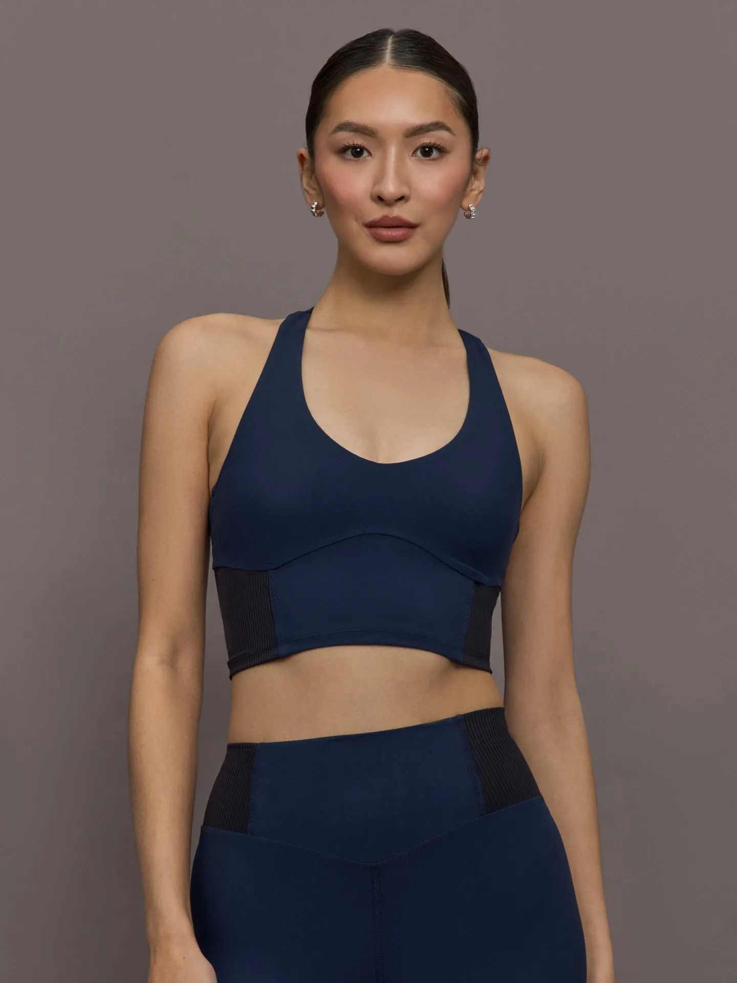 Seamed Bra in Melt - Navy/Black sold by Carbon38