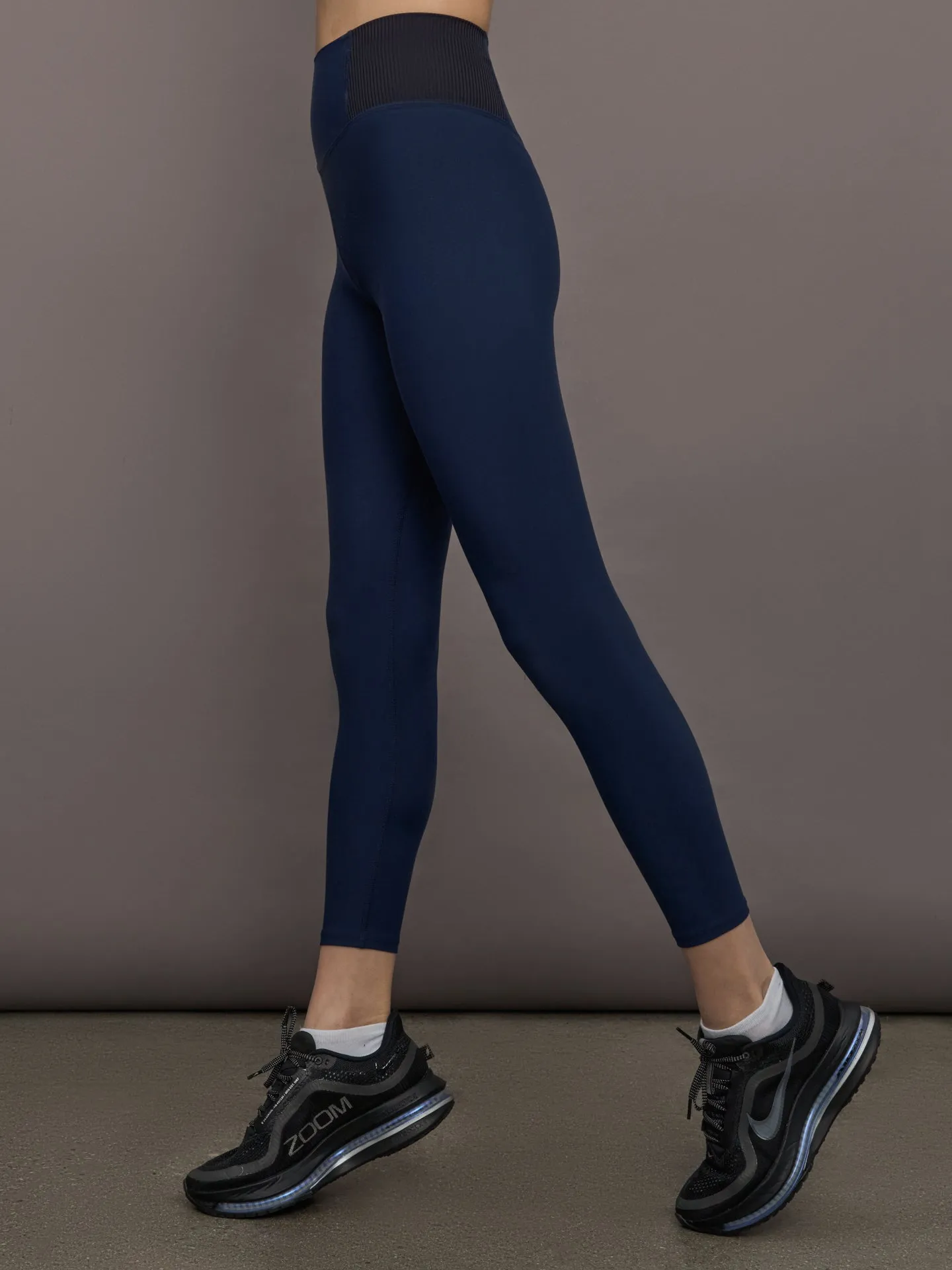Seamed Legging in Melt w/ Ribbing - Navy/Black sold by Carbon38