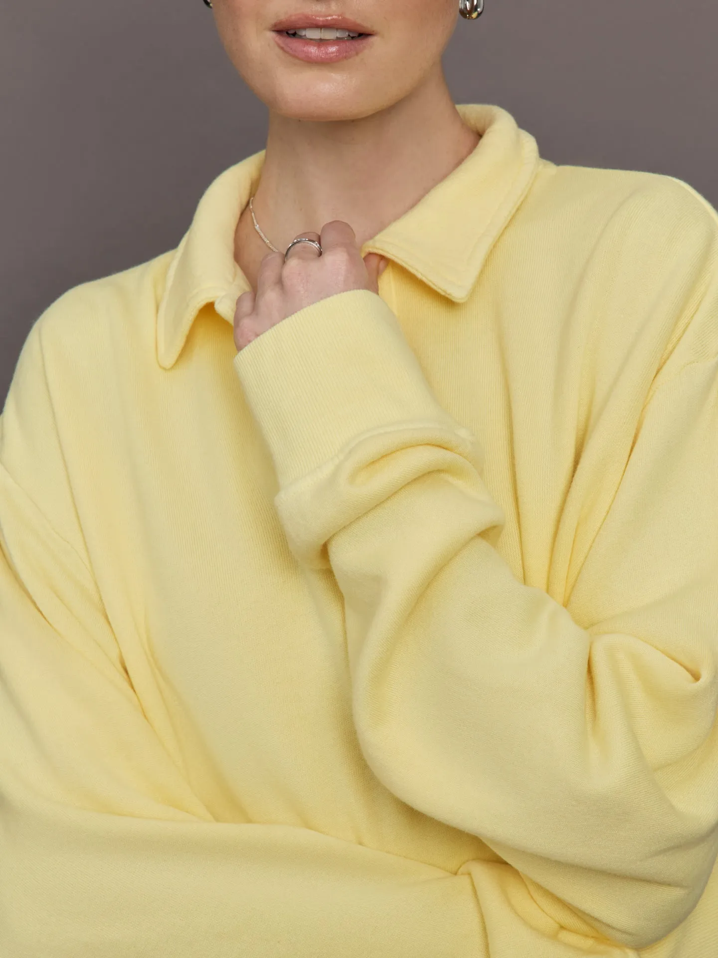 Johnny Collar Sweatshirt in French Terry - Banana sold by Carbon38 product image thumbnail 5