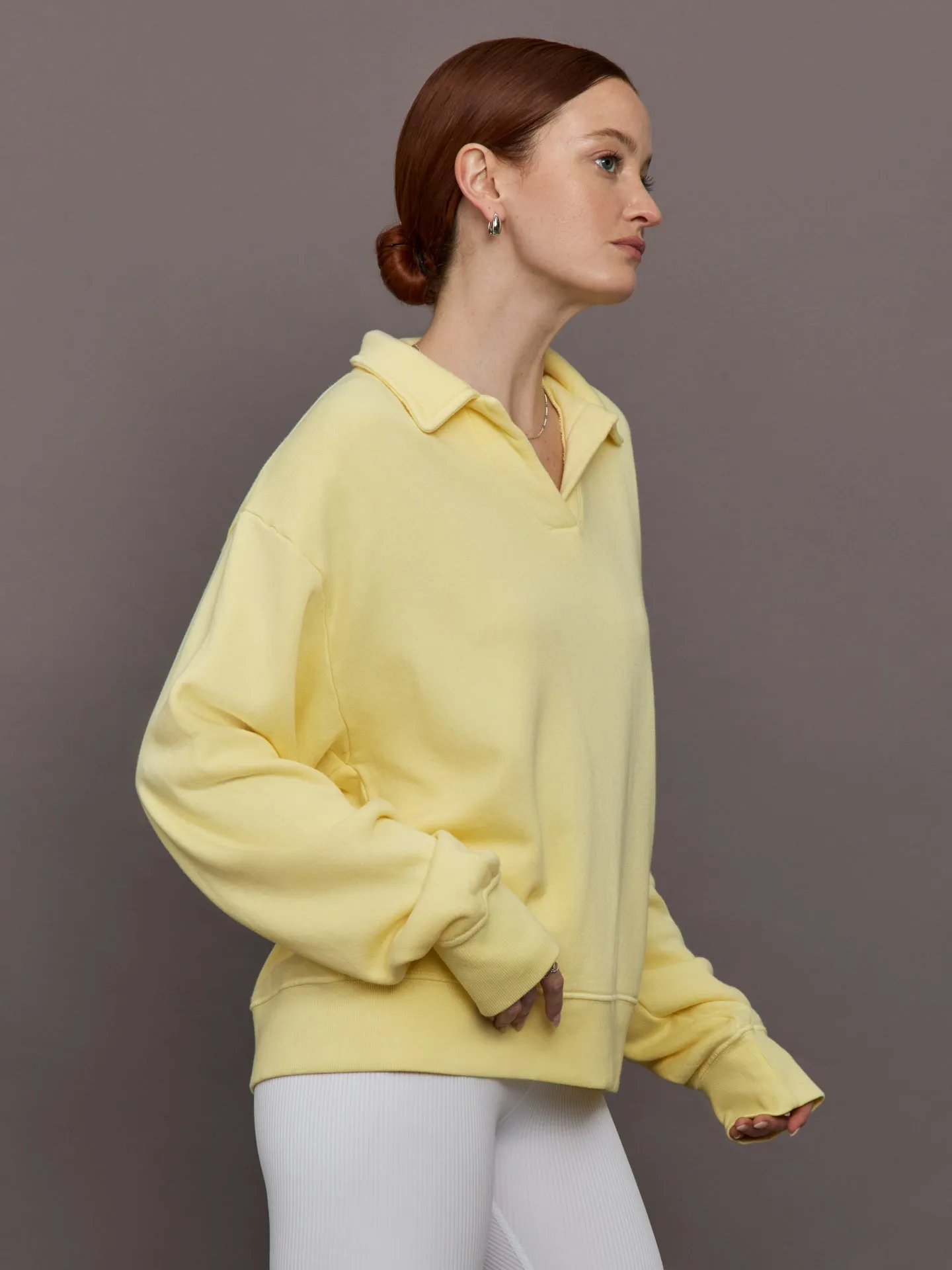 Johnny Collar Sweatshirt in French Terry - Banana sold by Carbon38 product image thumbnail 3