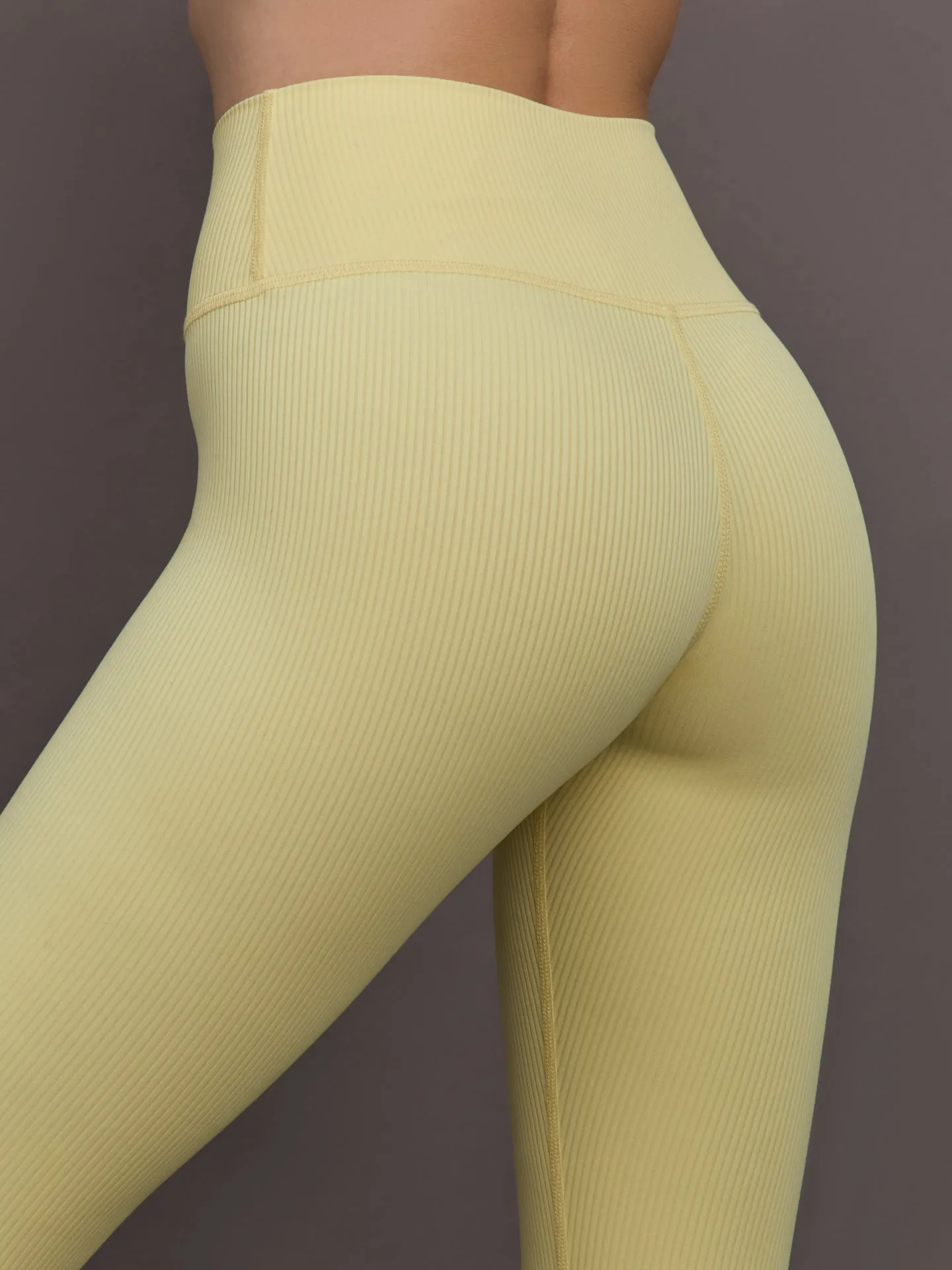 High Rise Legging in Ribbed Melt - Banana sold by Carbon38 product image thumbnail 4