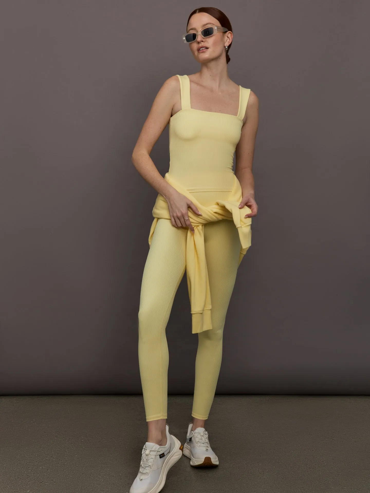 Square Neck Tank in Ribbed Melt - Banana sold by Carbon38 product image thumbnail 2