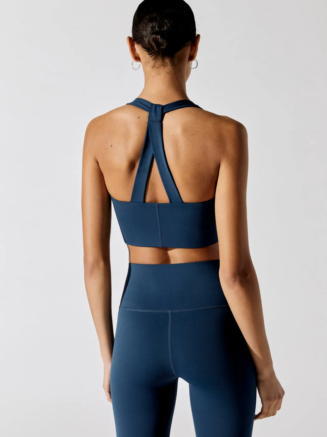 T Back Bra In Diamond Compression - French Navy sold by Carbon38