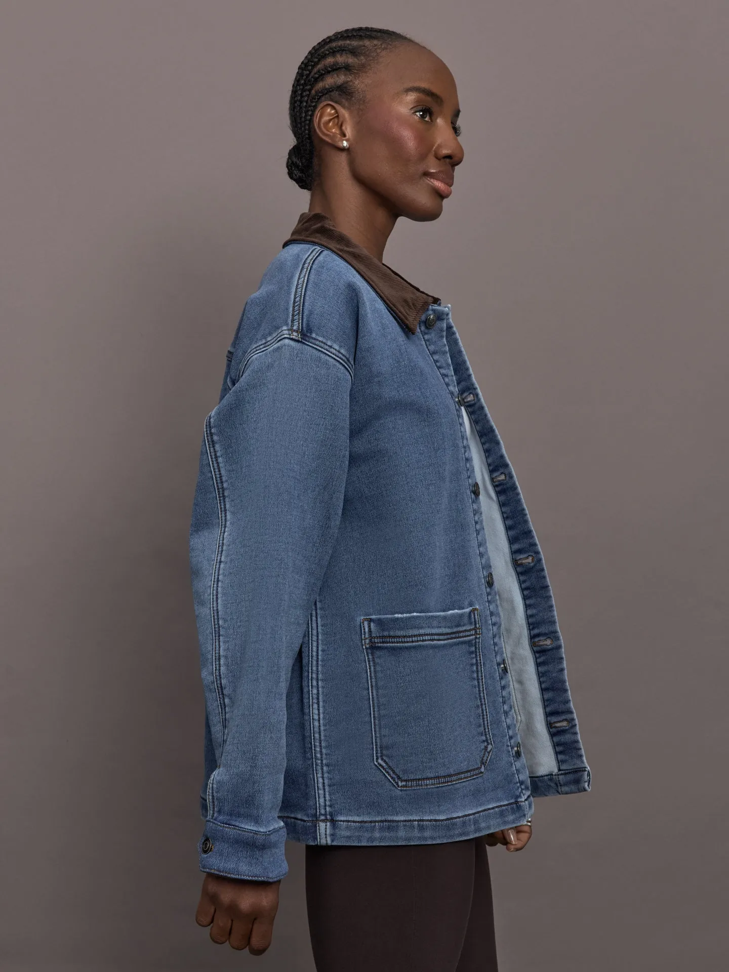 Barn Jacket in Knit Denim - Dark Wash sold by Carbon38 product image thumbnail 3