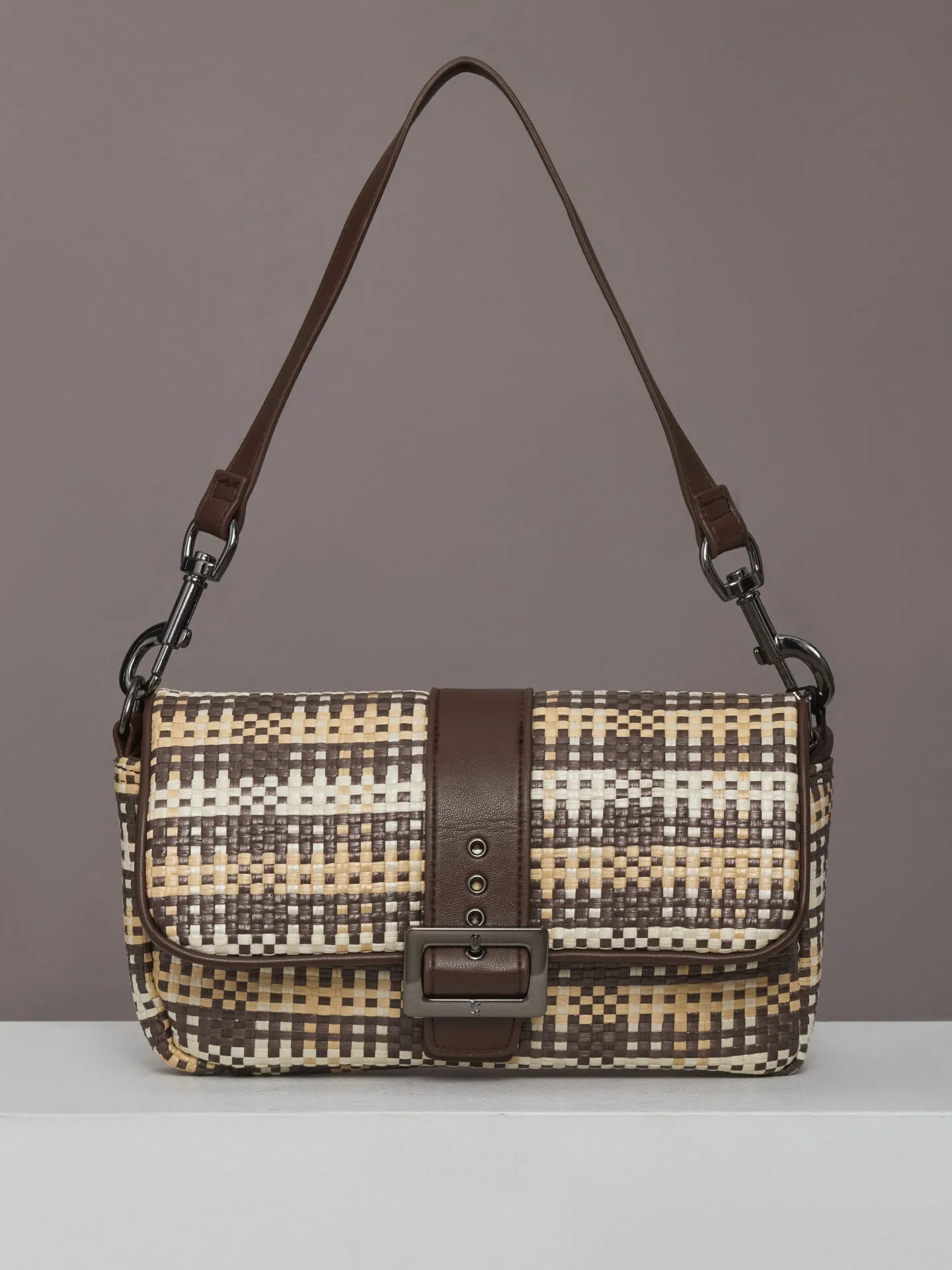 Socialite - Espresso Dune Plaid Raffia sold by Carbon38