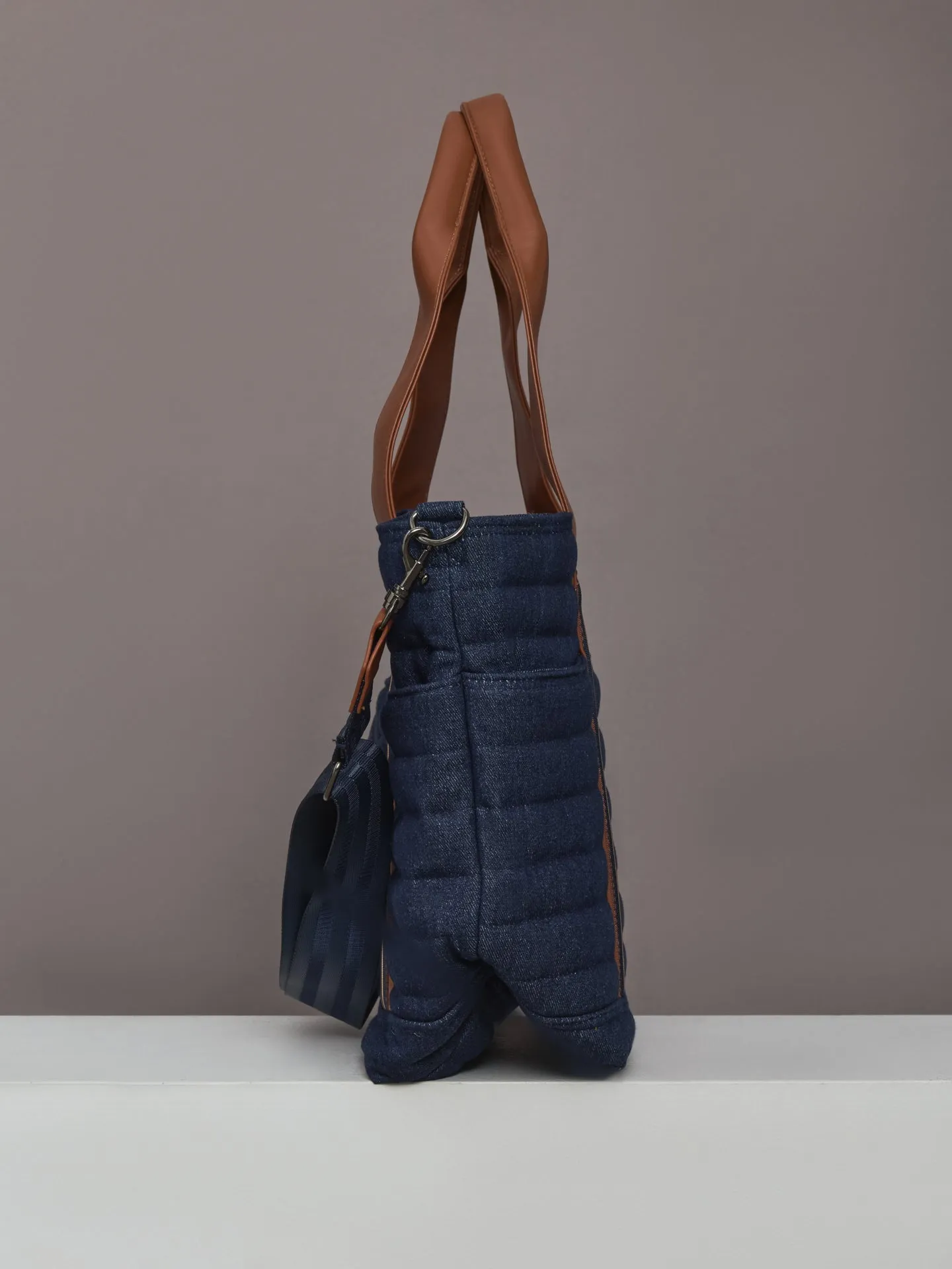 Journey Maxi Tote - Dark Denim & Mocha Luxe Trim sold by Carbon38 product image thumbnail 3