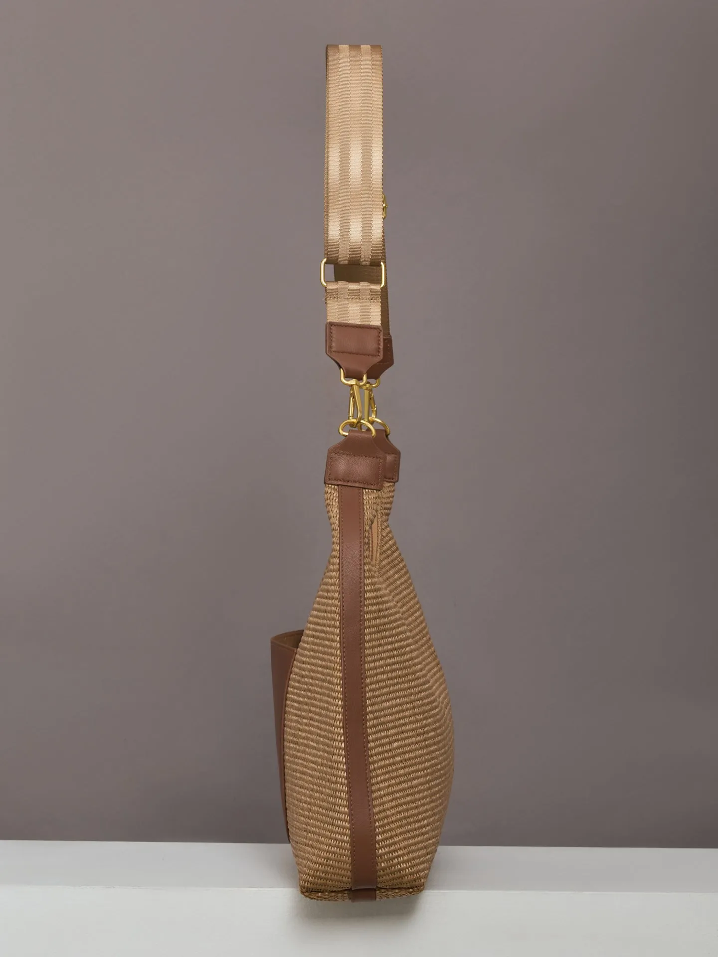 Seaside Satchel - Sand Dune Raffia & Mocha Leather sold by Carbon38 product image thumbnail 4