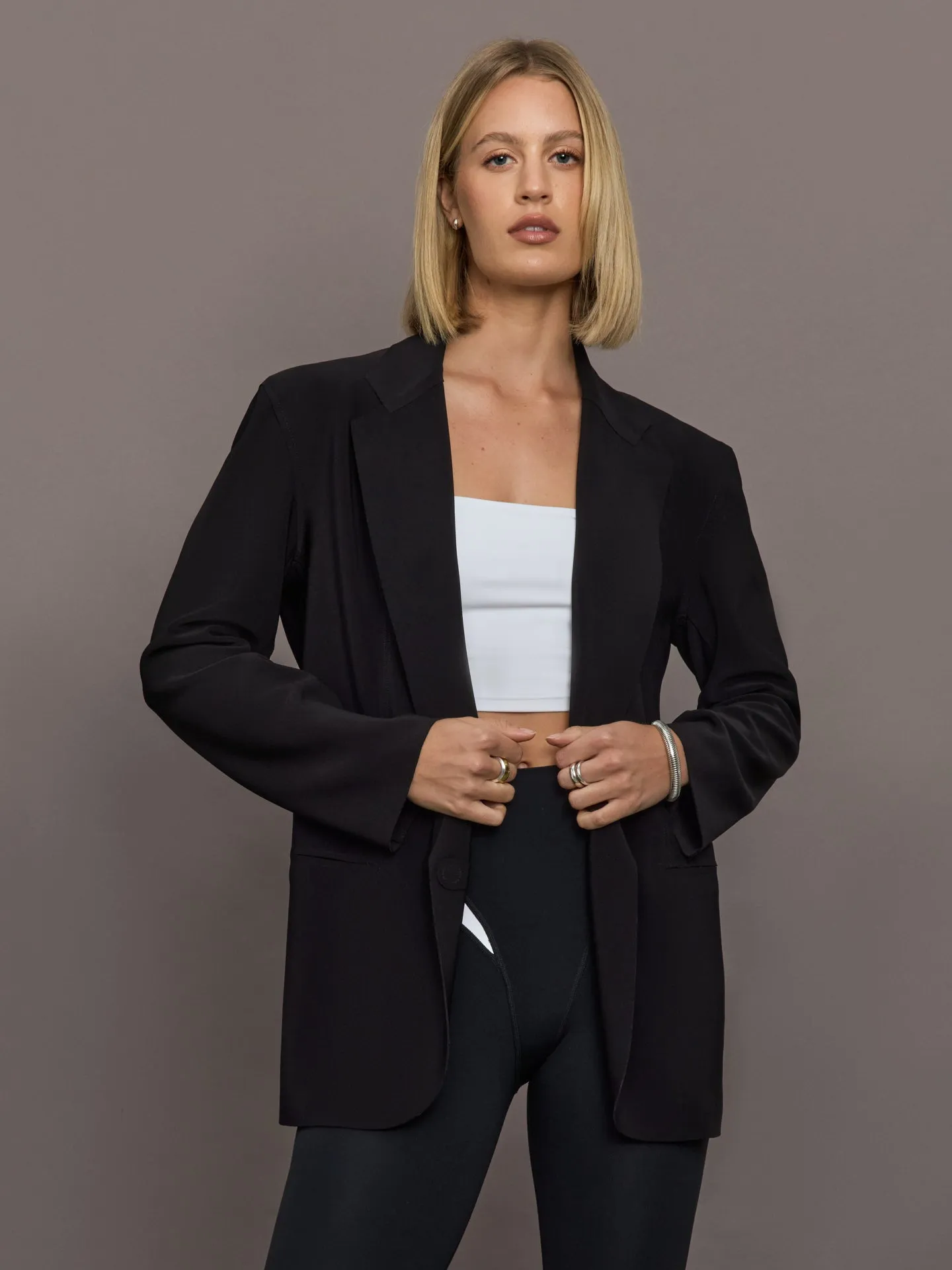 Oversized single Breasted Jacket - Black sold by Carbon38
