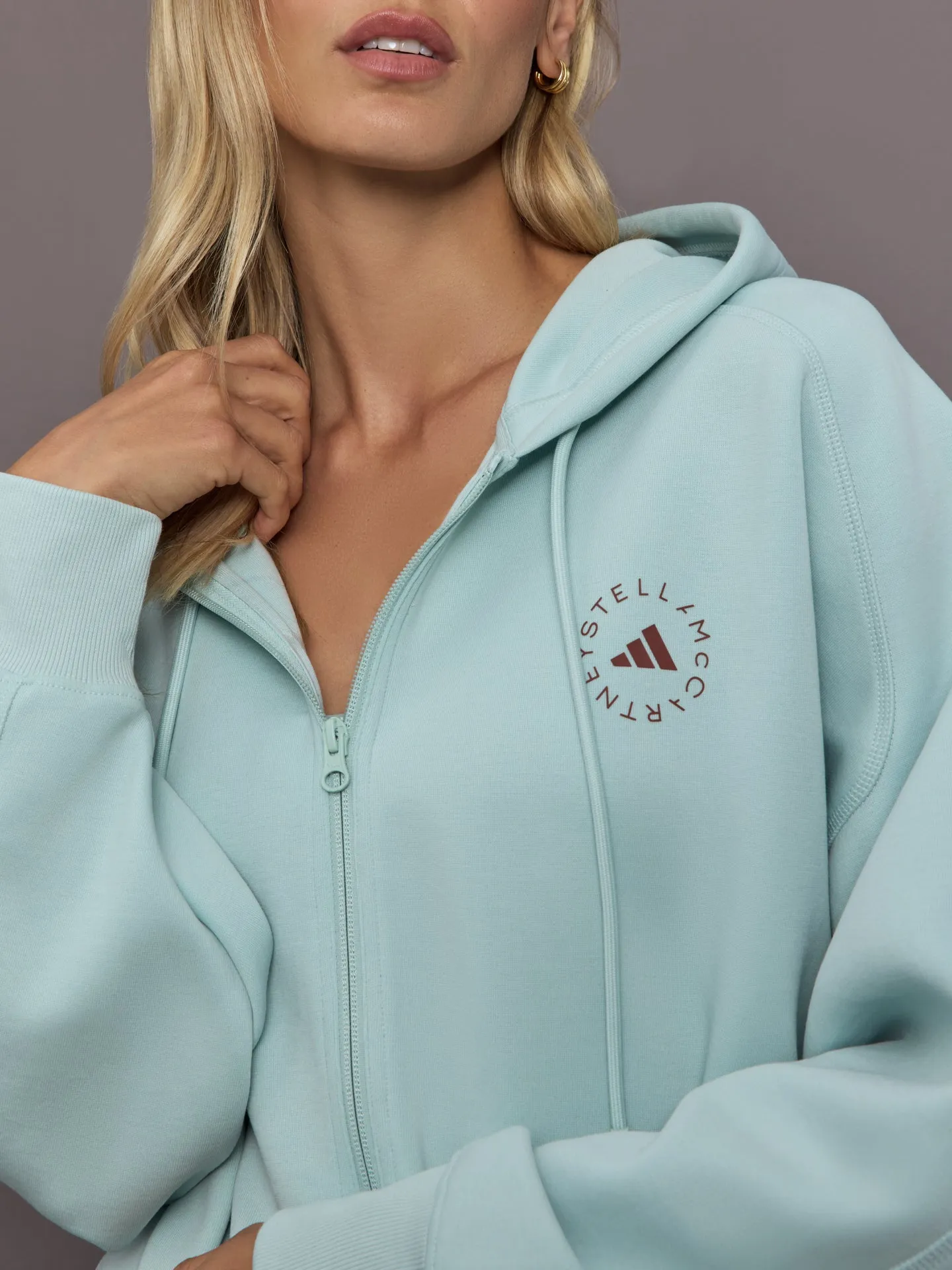 adidas by Stella McCartney Sportswear Cropped Hoodie - Vapour Green sold by Carbon38 product image thumbnail 5