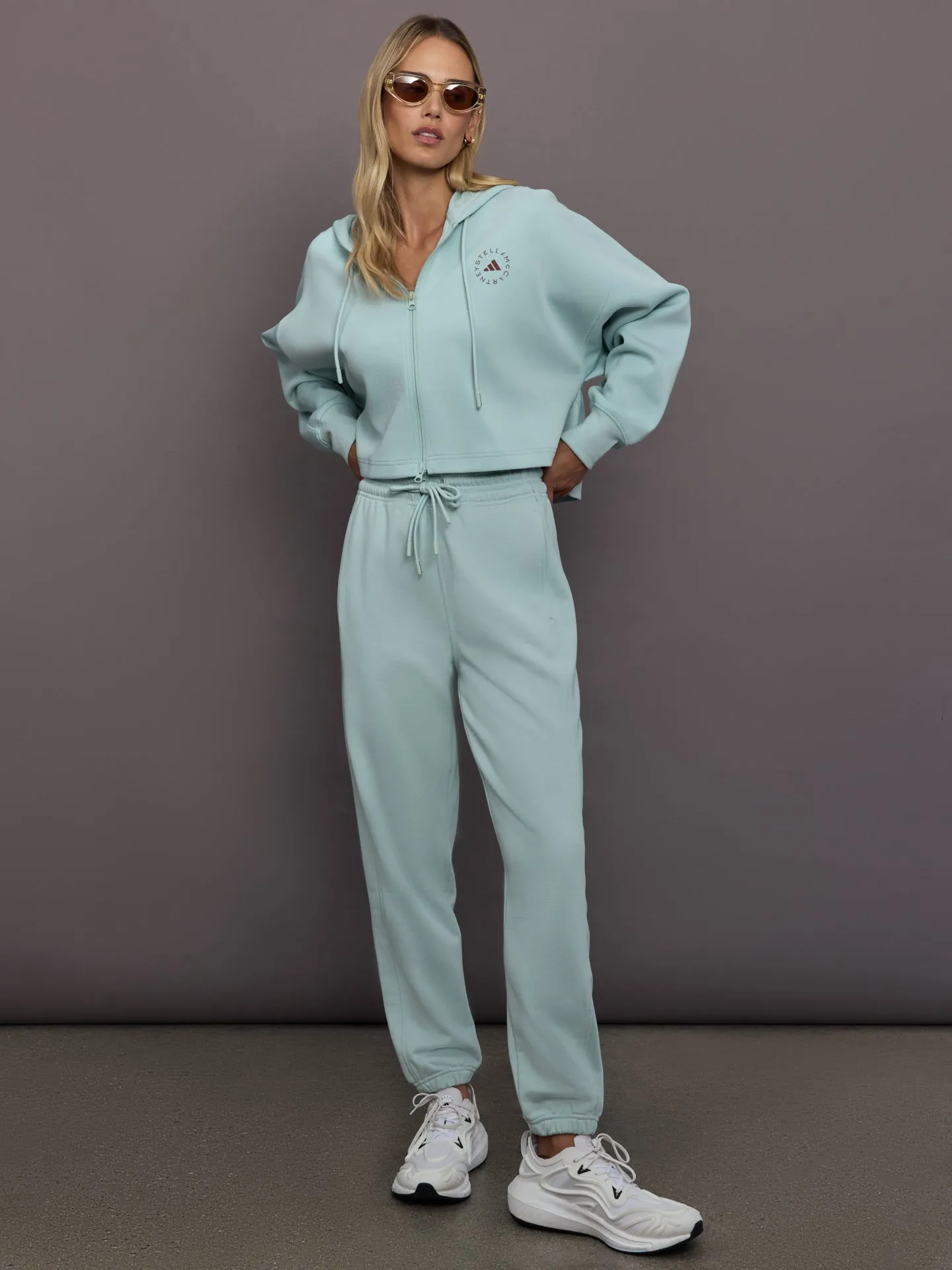 adidas by Stella McCartney Sportswear Cropped Hoodie - Vapour Green sold by Carbon38 product image thumbnail 2