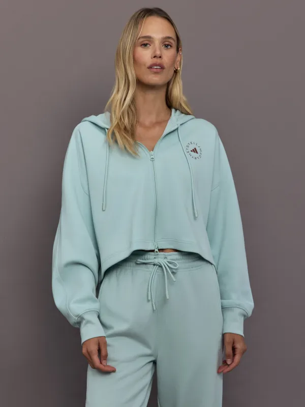 adidas by Stella McCartney Sportswear Cropped Hoodie - Vapour Green made by Carbon38