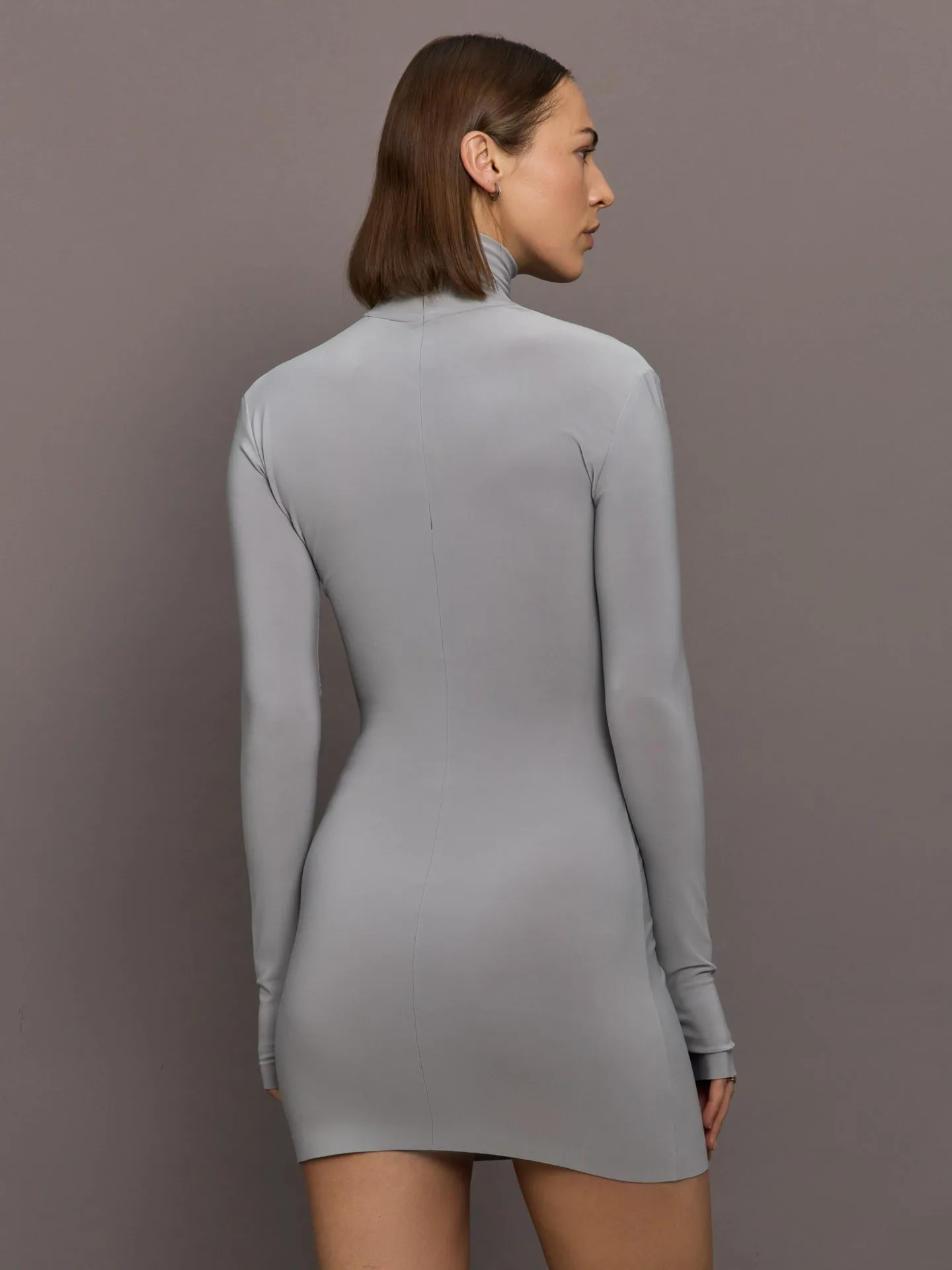 Long Sleeve Turtleneck MiniDress - Grey sold by Carbon38 product image thumbnail 4