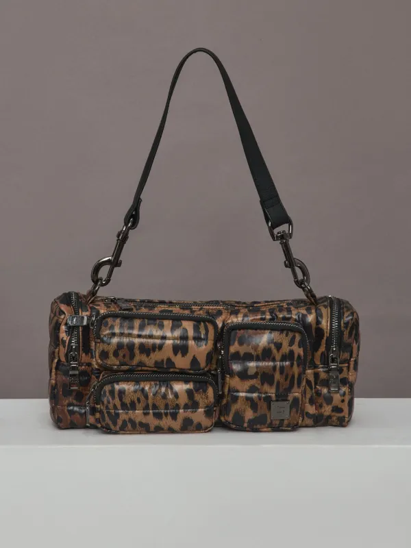 Lady Cargo - Leopard/Black/Black Web Gunmetal Hardware made by Think Royln