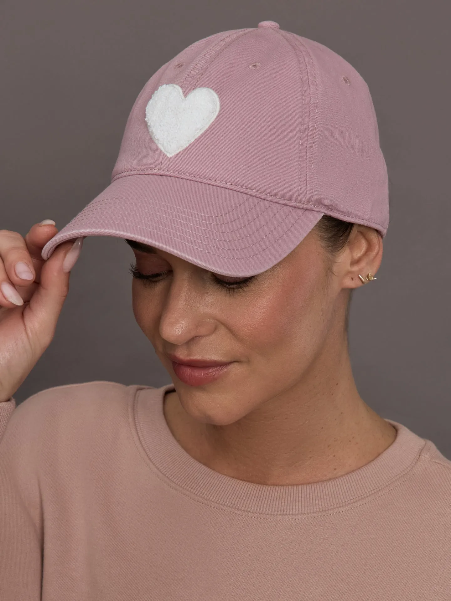 KR Imperfect Chenille Heart Hat - Mauve sold by Carbon38