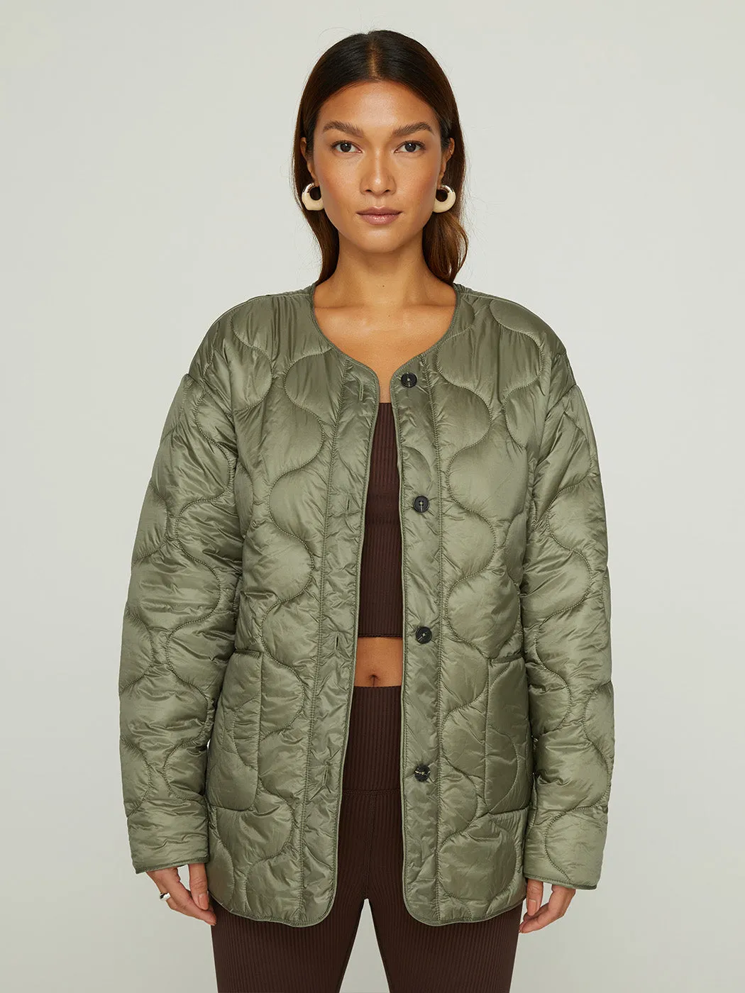 Quilted Jacket - Silvery-Green sold by Carbon38 product image thumbnail 2