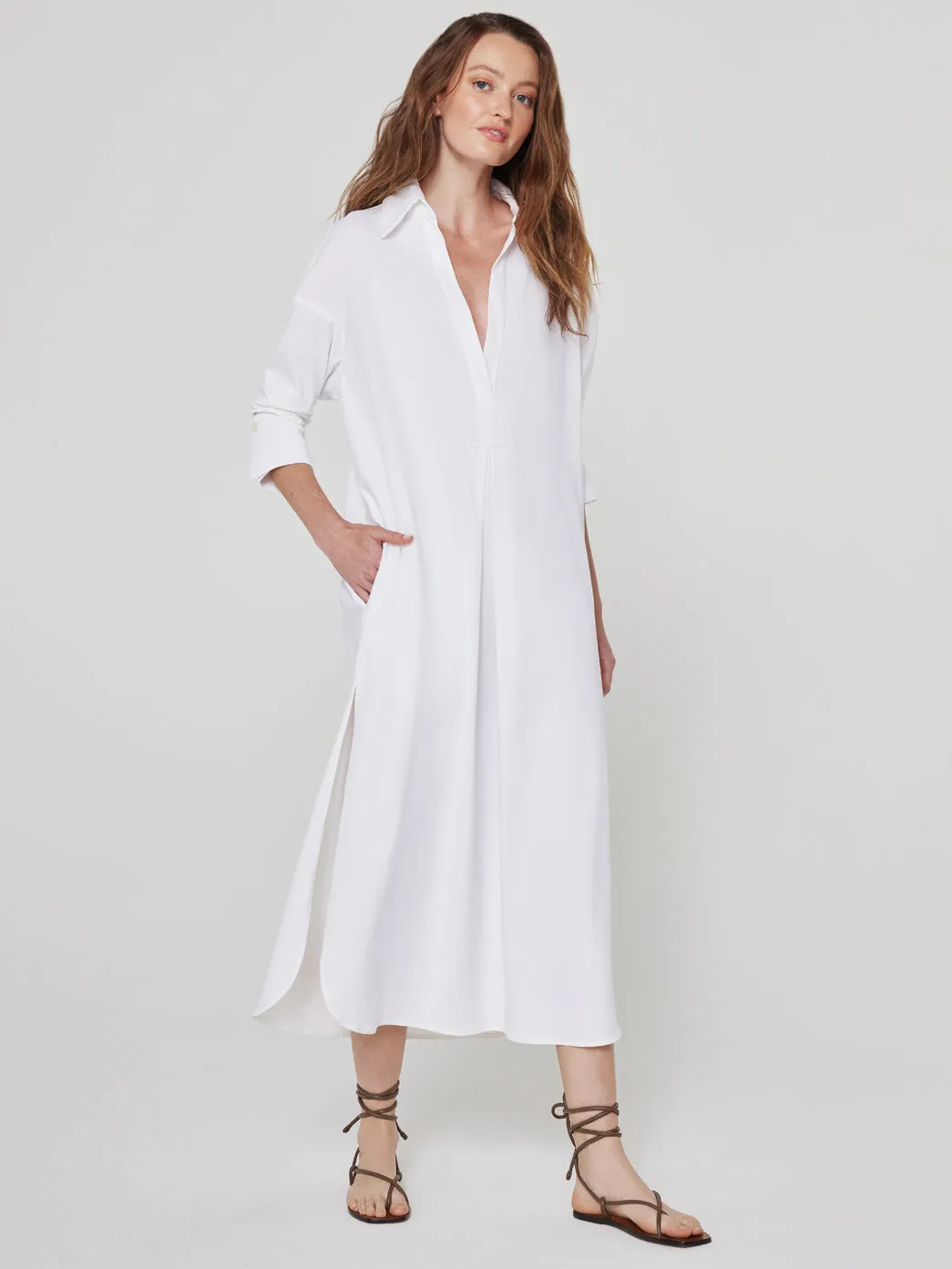 Tropez Oversized Shirt Dress - White sold by Carbon38