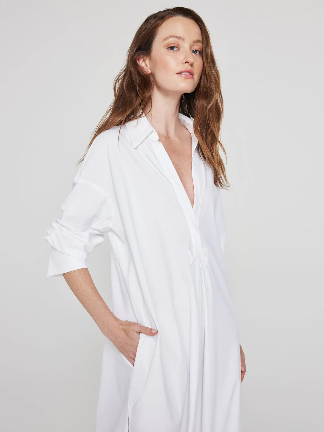 Tropez Oversized Shirt Dress - White sold by Carbon38 product image thumbnail 3