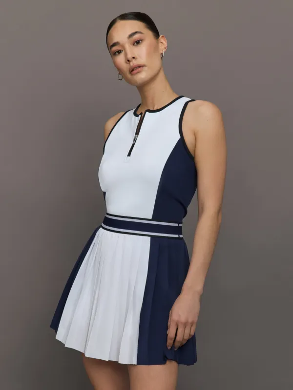 Color Block Leo Dress - Maltese Blue/Arctic sold by Carbon38