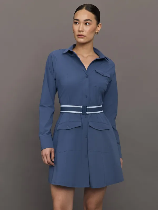 Phoenix Long Sleeve Dress - Vintage Indigo made by Carbon38