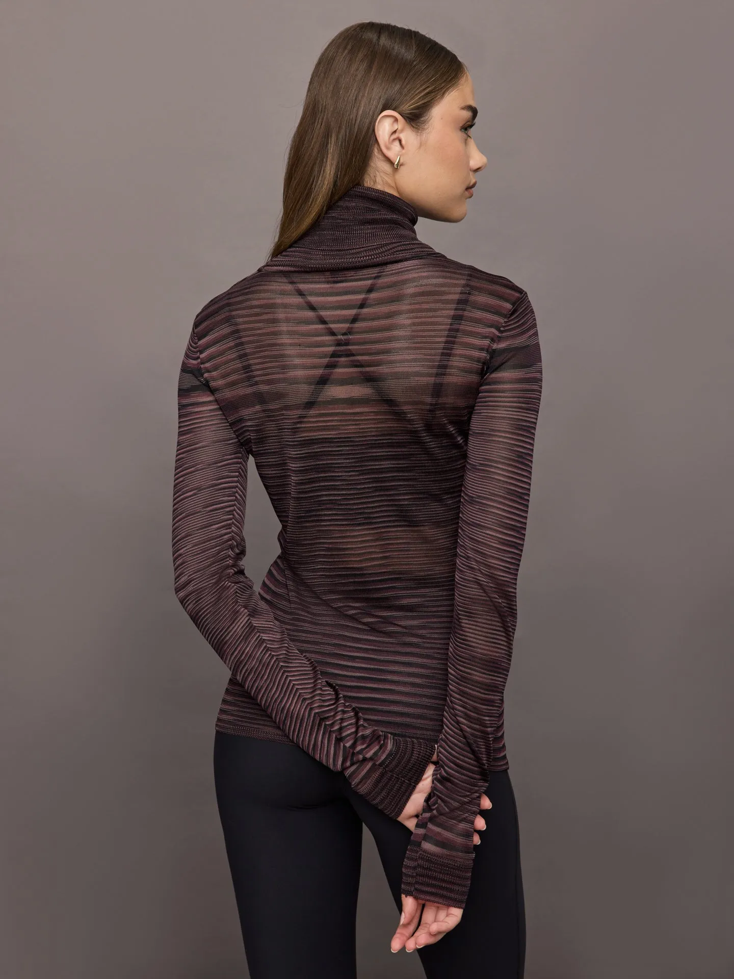 Roll Neck Sweater - Purple and Brown Space Dyed sold by Carbon38 product image thumbnail 5