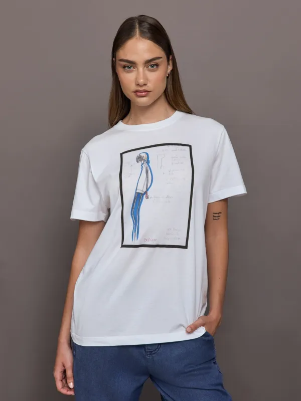 Short Sleeve t-shirt - Brilliant White/Blue sold by Carbon38