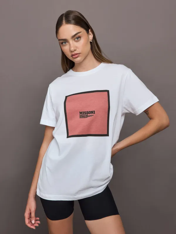 Missoni Short Sleeve t-shirt - Brilliant White/Pink made by Missoni