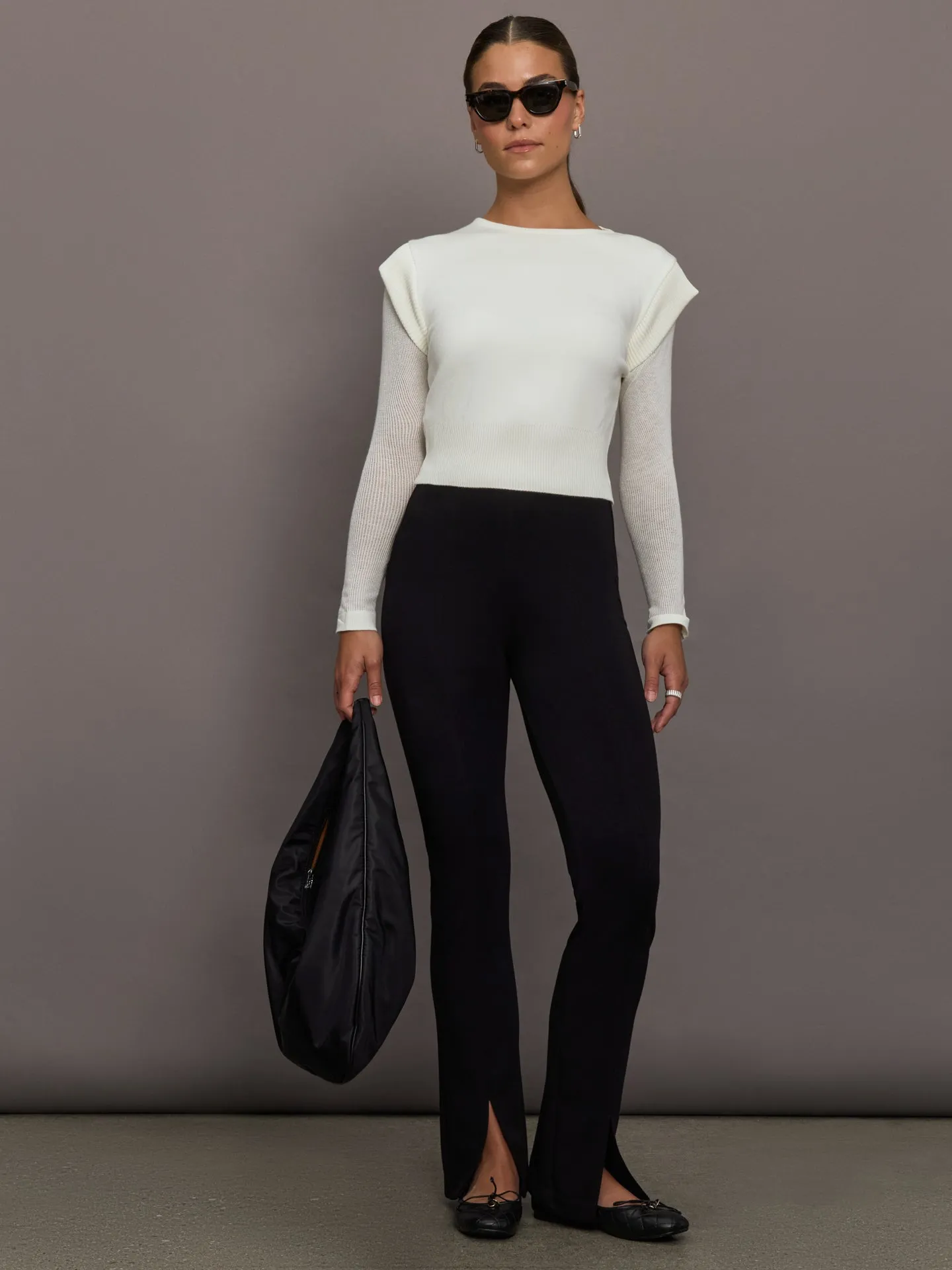 Nomia Sheer Sleeve Crew Neck Sweater - White sold by Carbon38 product image thumbnail 3