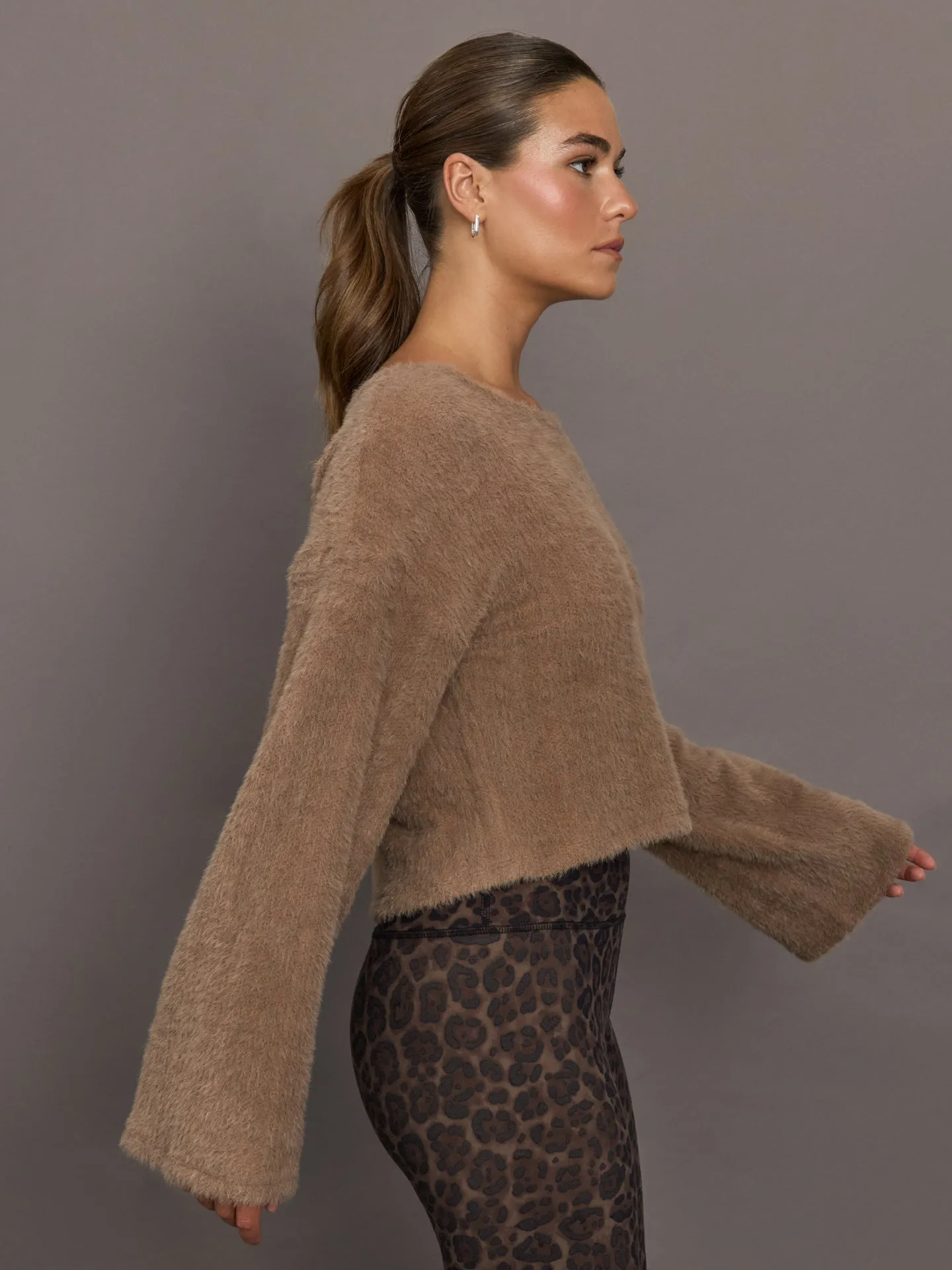Carme Plush Lace Bell Sleeve Top - Cappuccino sold by Carbon38 product image thumbnail 4
