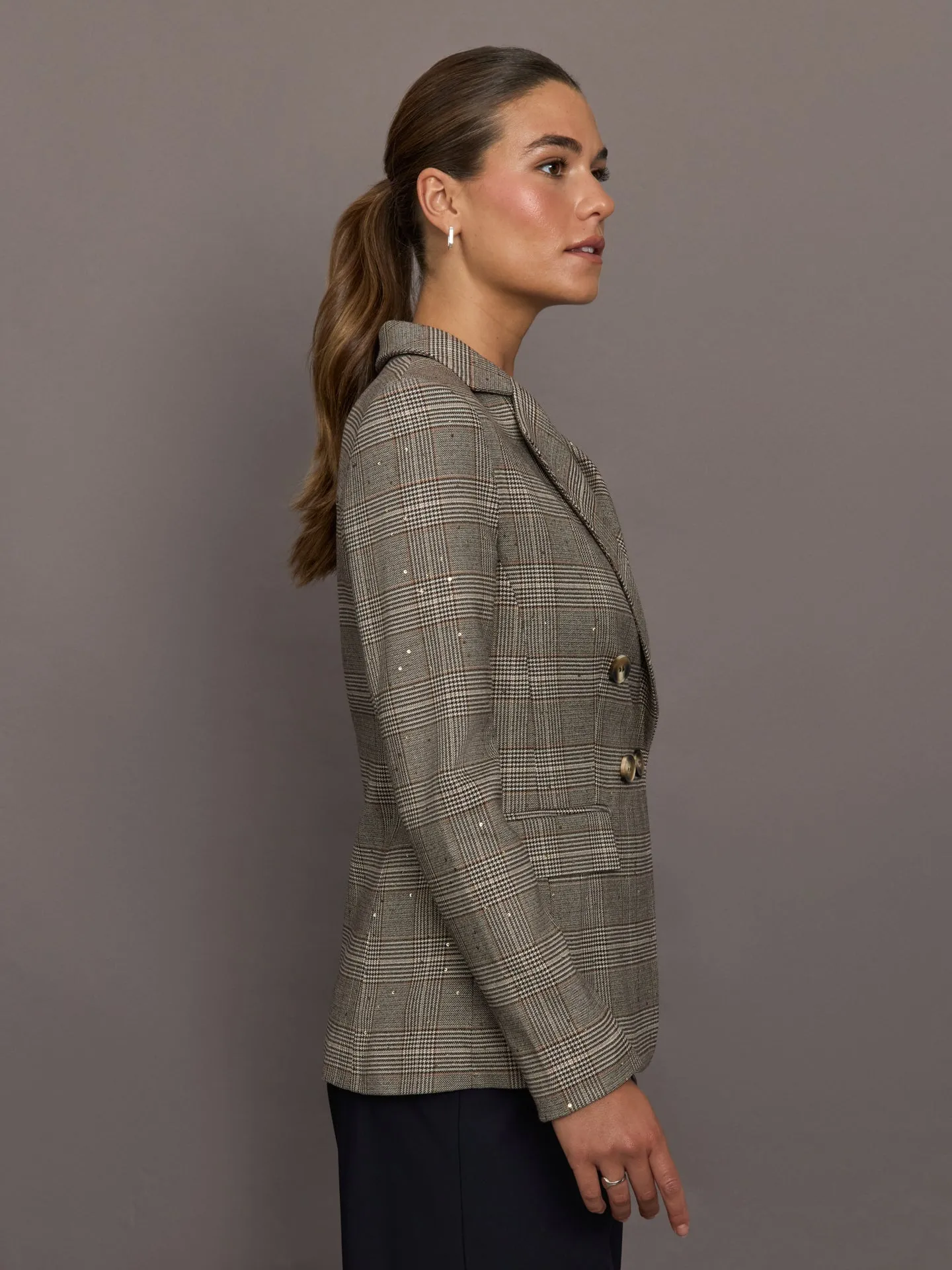 Eudora Split Sleeve Sequined POW Jacket - Koffee Bean sold by Carbon38 product image thumbnail 3