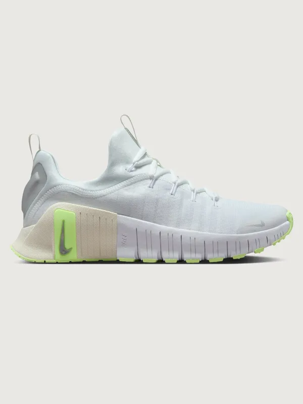 Nike Free Metcon 6 - White/Metallic Silver/Barely Volt/Sail sold by Carbon38