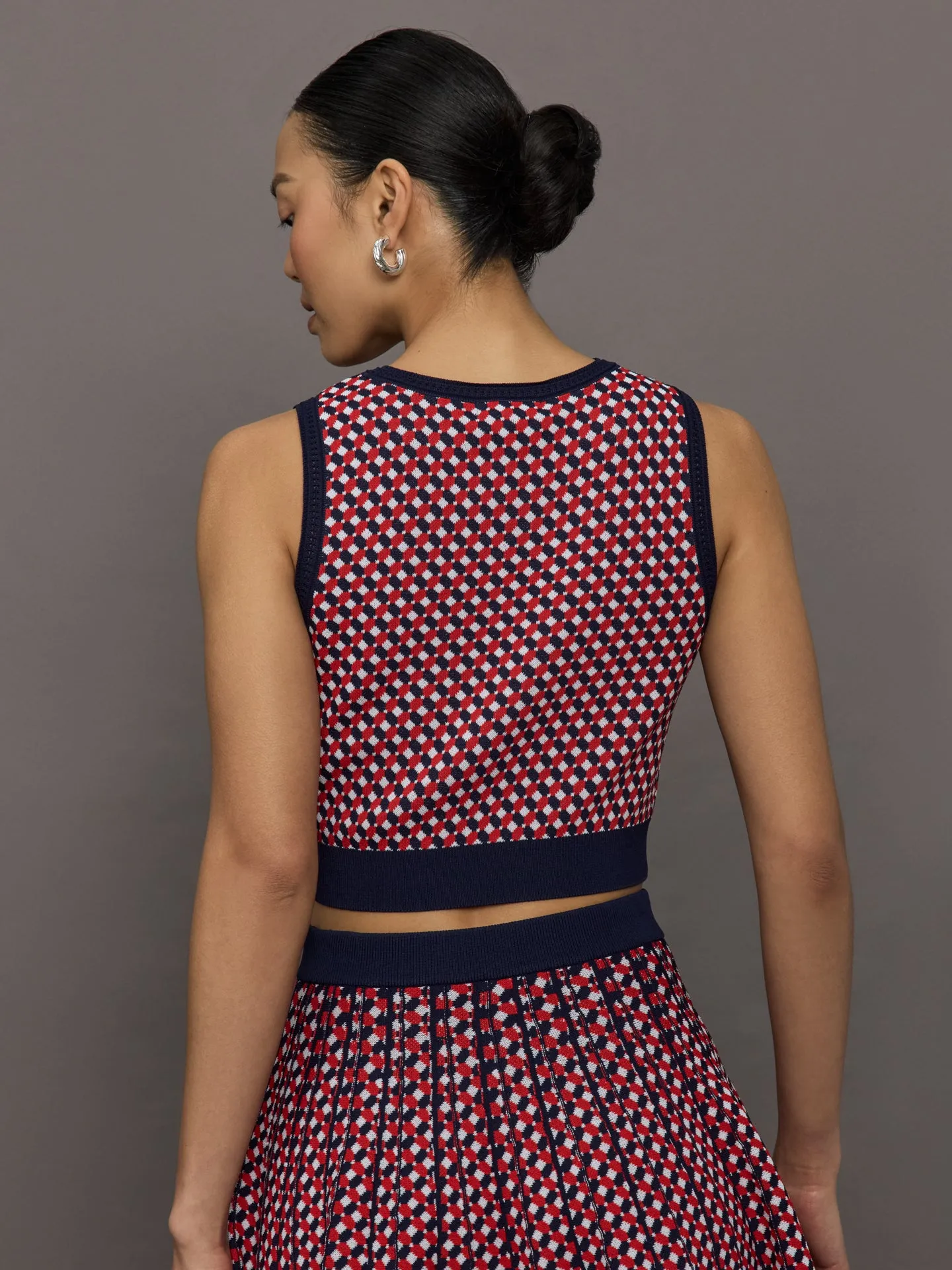 Cher Crochet Jacquard Tank - Dark Blue Multi sold by Carbon38 product image thumbnail 4