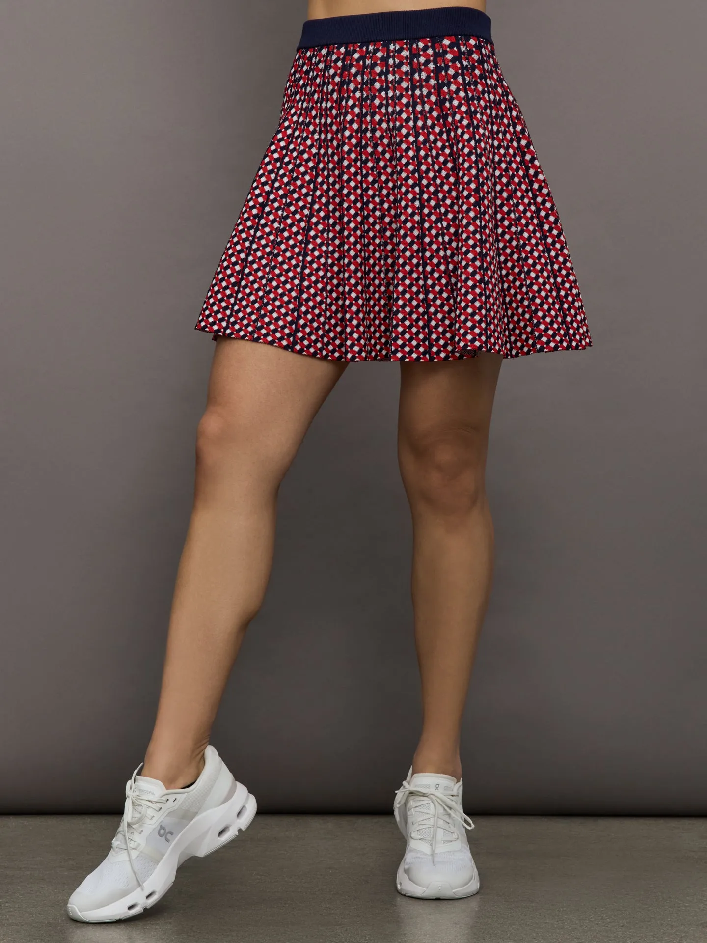 Pamela Jacquard Pleated Tennis Skirt - Dark Blue Multi sold by Carbon38