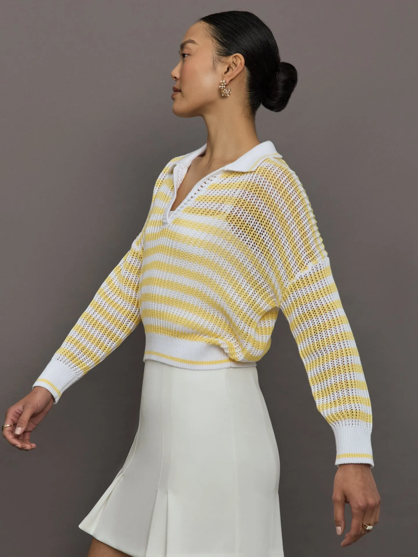 Kimberly Striped Tipping Pullover - Bleach White Multi sold by Carbon38 product image thumbnail 3