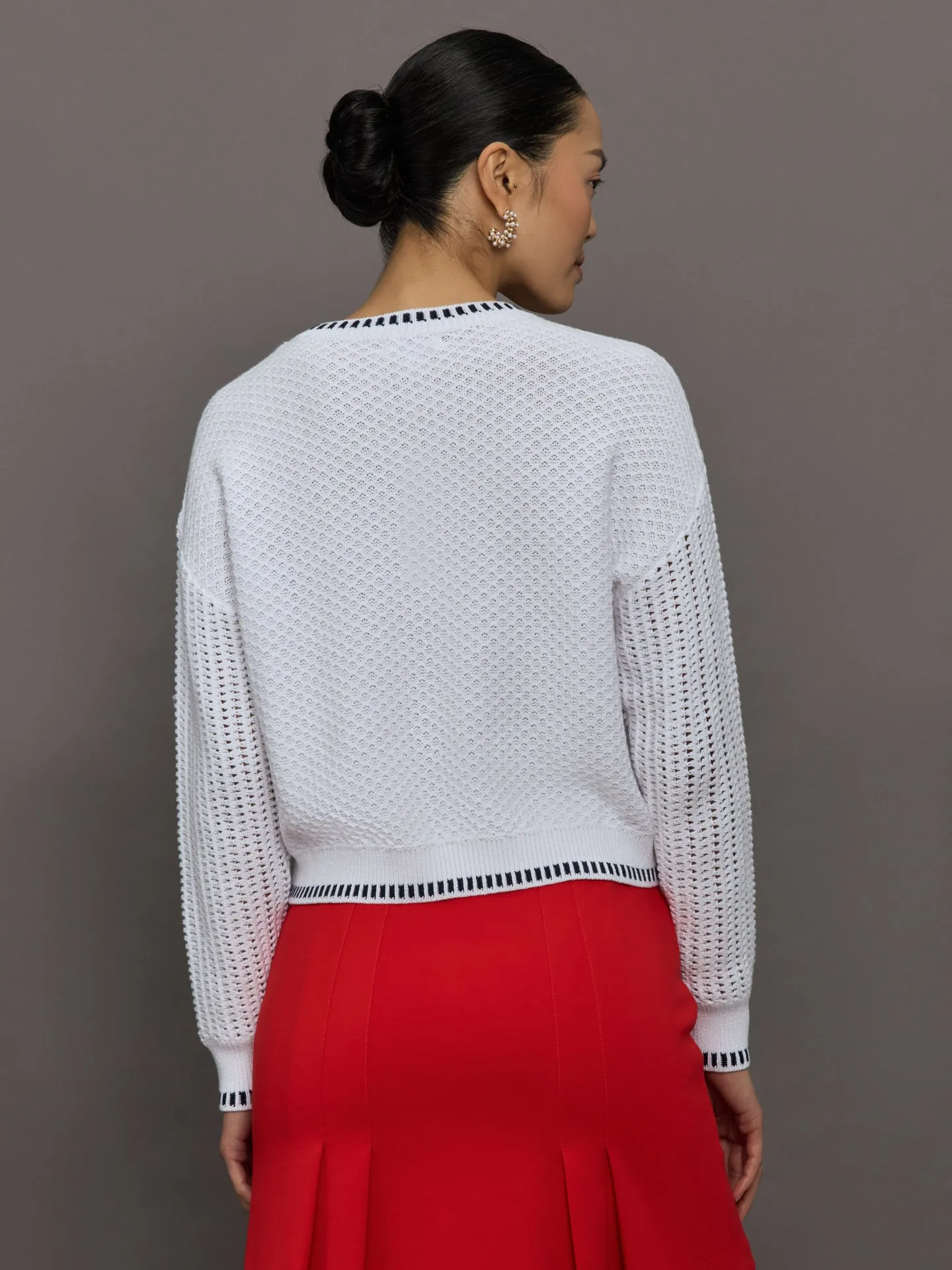 Uma Mixed Stitch Crew Neck - Bleach White Multi sold by Carbon38 product image thumbnail 4