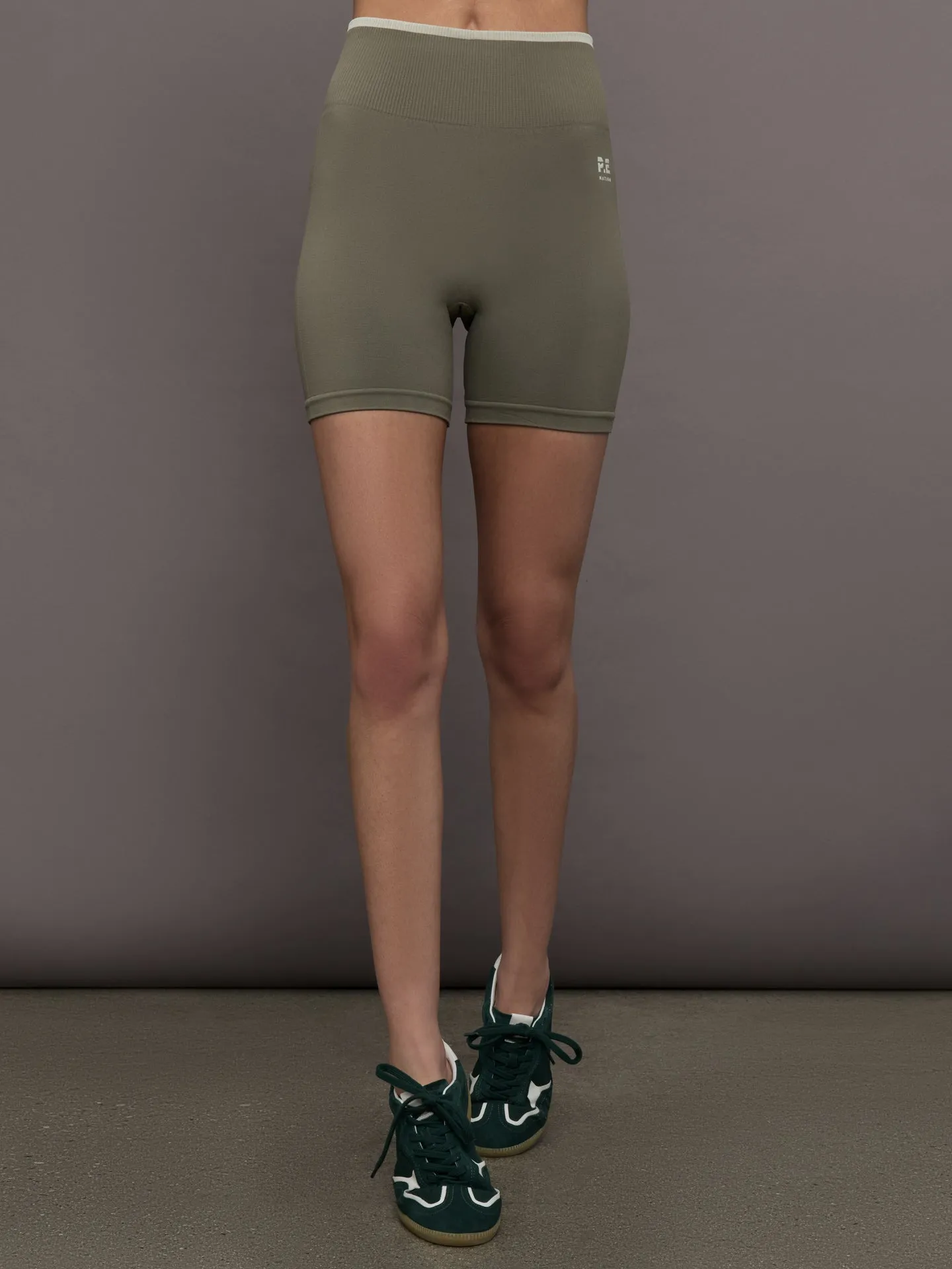 Restore Seamless Bike Short - Khaki Brown sold by Carbon38