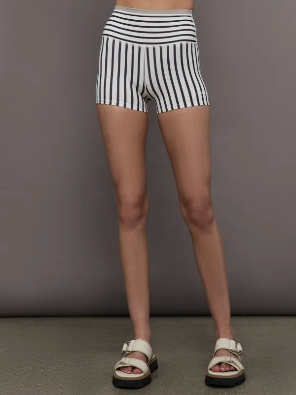 Stellar Bike Short - Whisper White Stripe made by P.E Nation