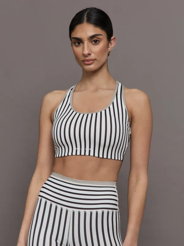 Stellar Sports Bra - Whisper White Stripe sold by Carbon38