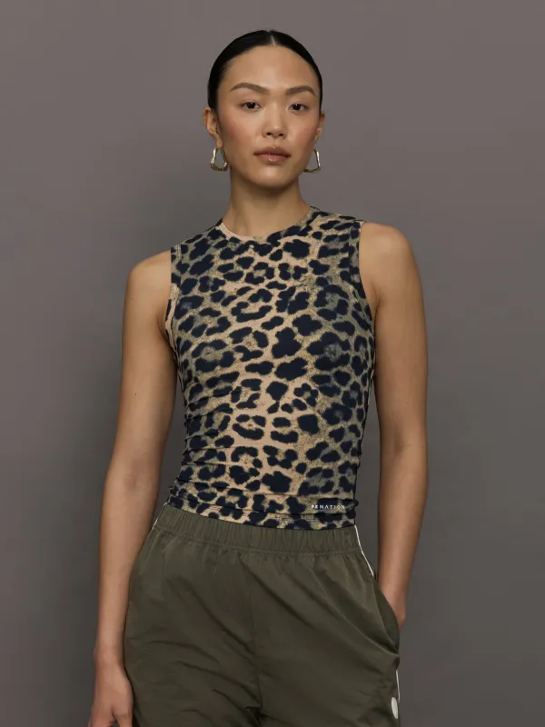 Foundation Muscle Tank - Leopard made by P.E Nation