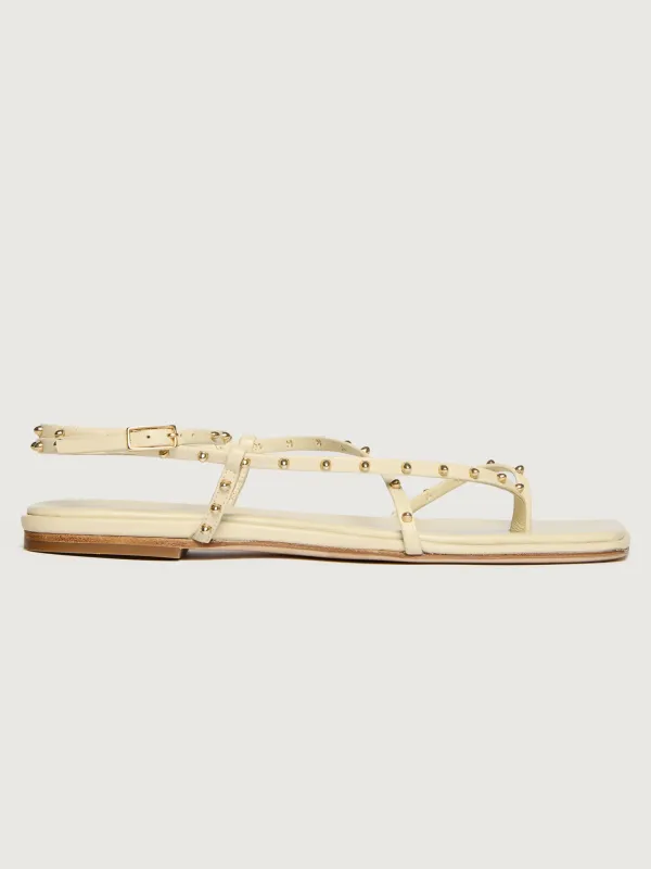 Alexia - Vanilla Calf With Gold Studs sold by Carbon38