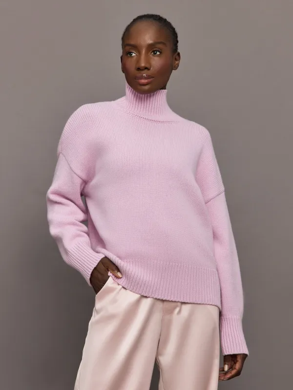 Elsa Turtleneck Sweater - Ballet Pink made by Carbon38