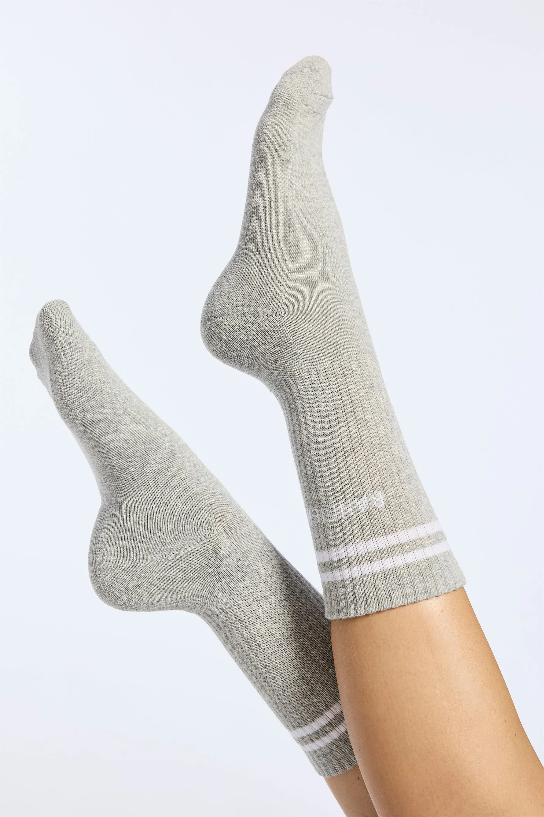 Bandier Logo Stripe Crew Sock - Grey/white sold by Carbon38 product image thumbnail 2