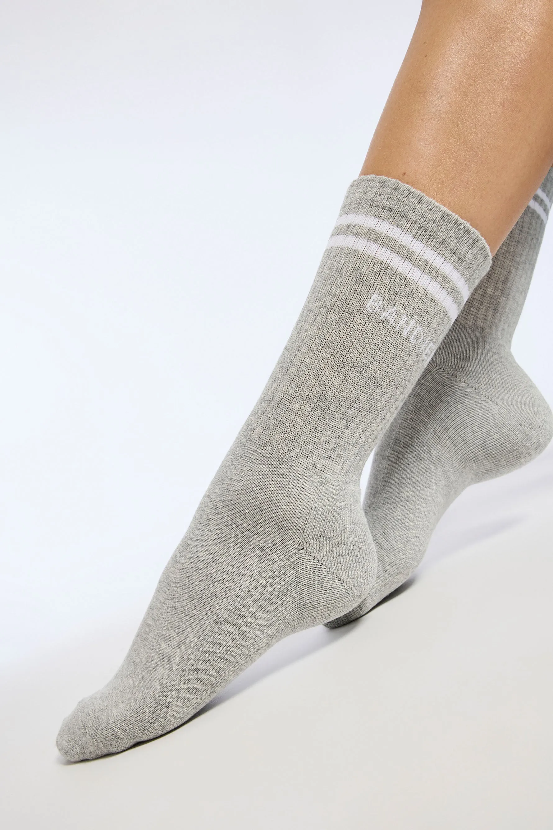 Bandier Logo Stripe Crew Sock - Grey/white sold by Carbon38 product image thumbnail 3