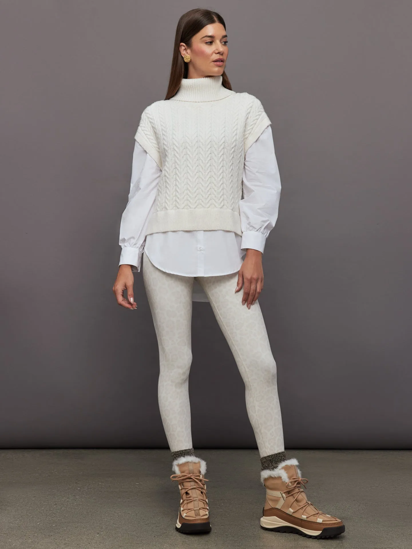 Sofia Twofer Cable Vest Tunic - Sea Salt sold by Carbon38 product image thumbnail 2