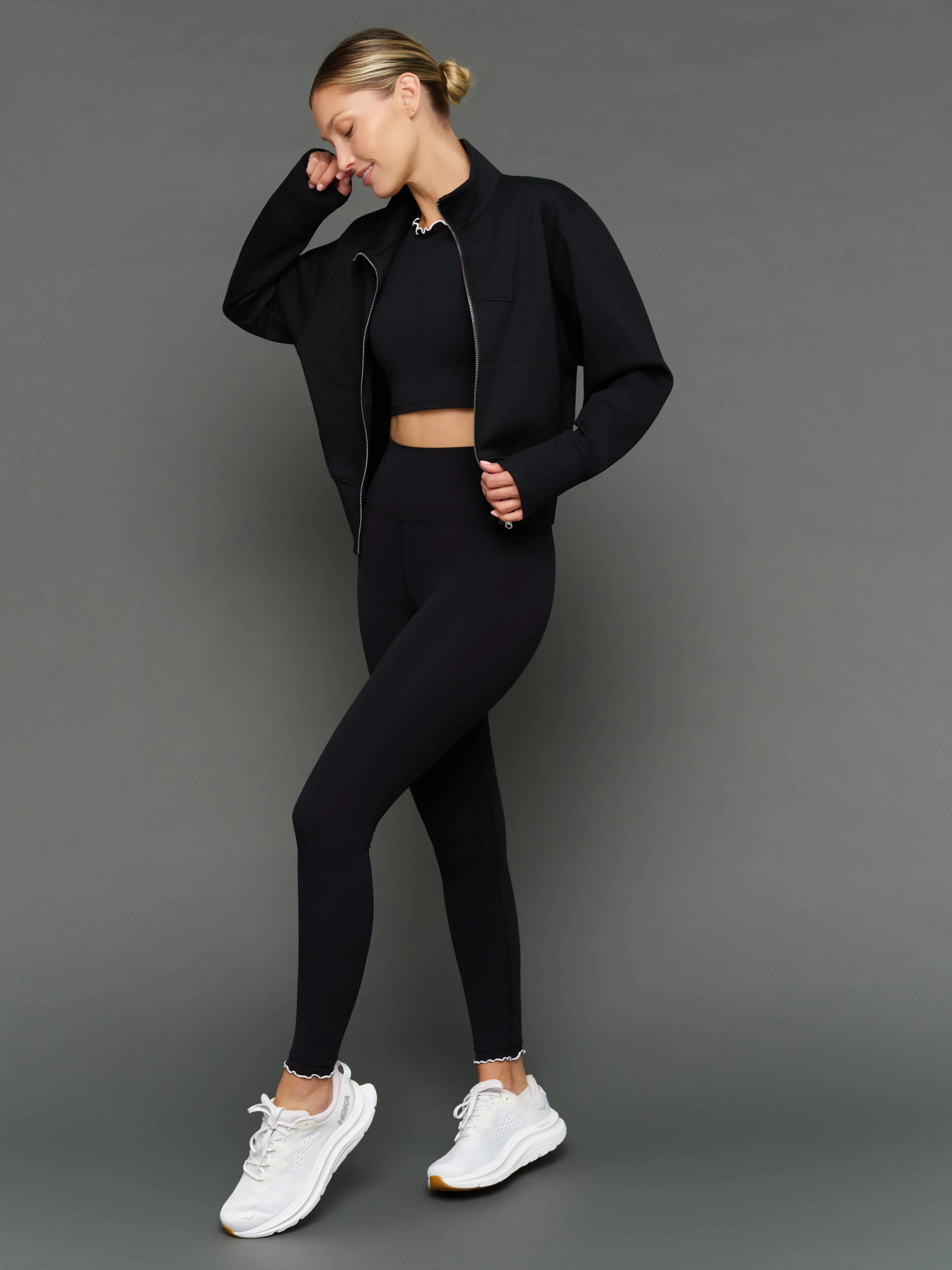 Contrast Scallop Edge Legging in Melt - Black/White sold by Carbon38 product image thumbnail 2