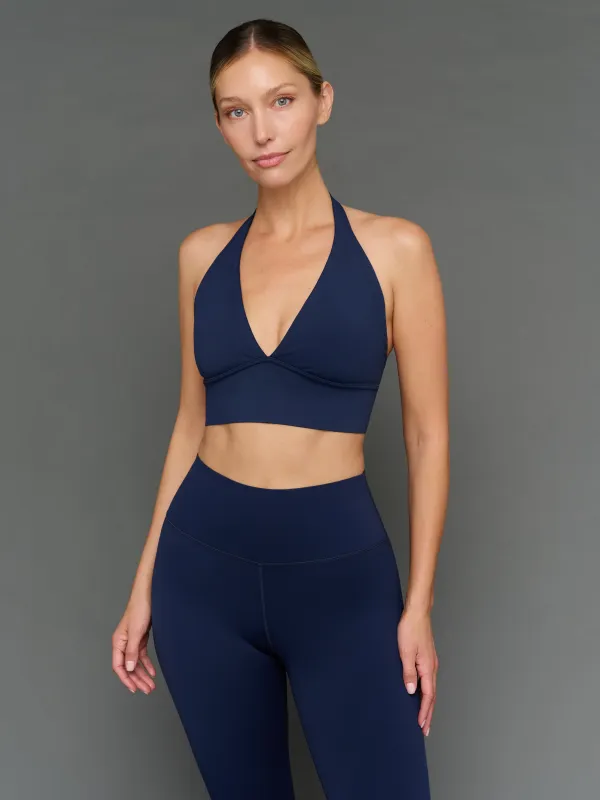 Halter Bra in Diamond Compression - Navy Blazer made by Carbon38