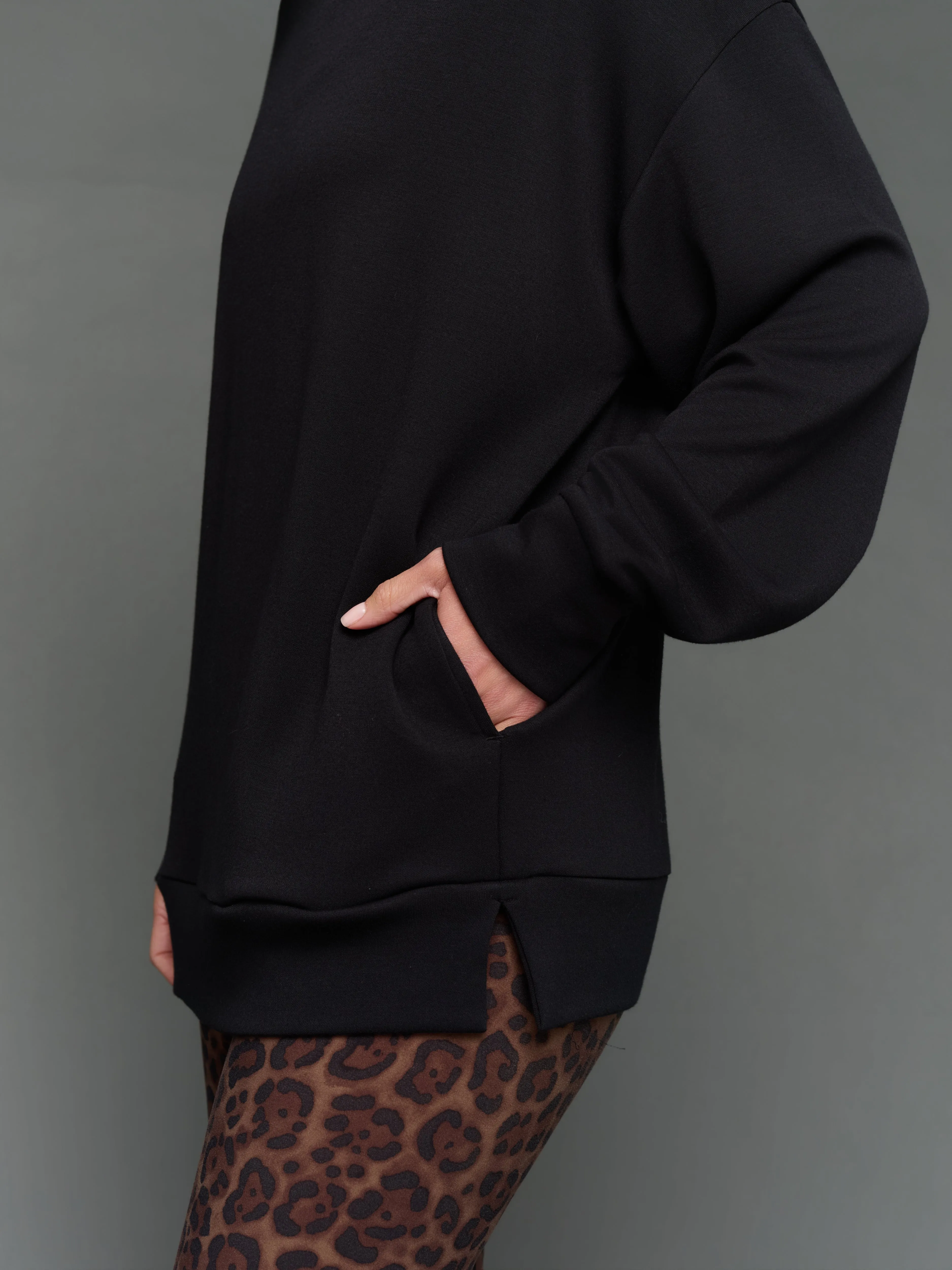 Mock Neck Pullover in Interlock - Black sold by Carbon38 product image thumbnail 5