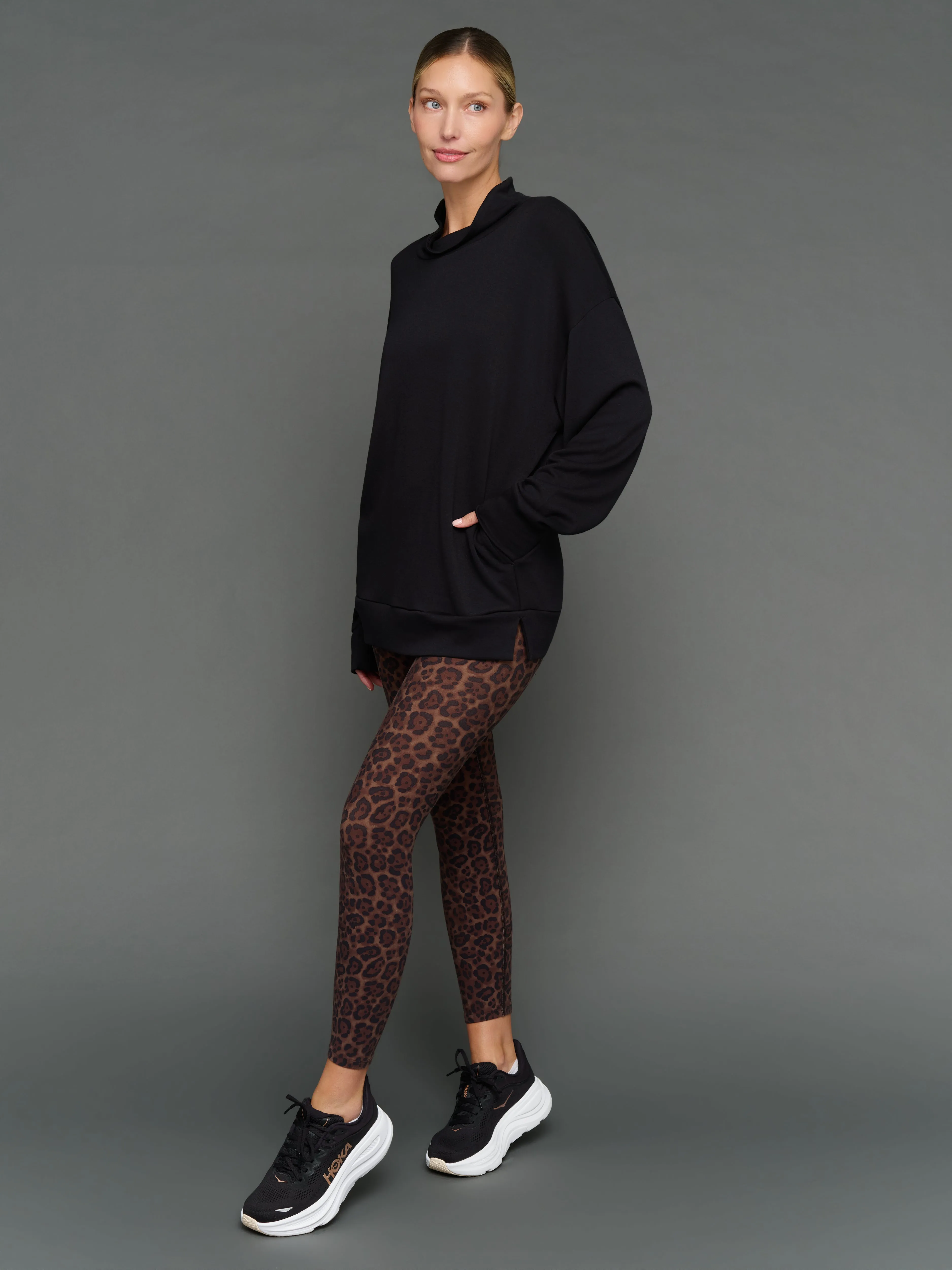 Mock Neck Pullover in Interlock - Black sold by Carbon38 product image thumbnail 3